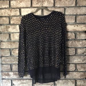Lucky Brand polka dot sheer back sweater